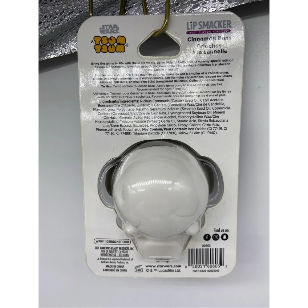 Star‎ Wars Tsum Tsum Lip Smacker Princess Leia Cinnamon Buns Lip Balm New